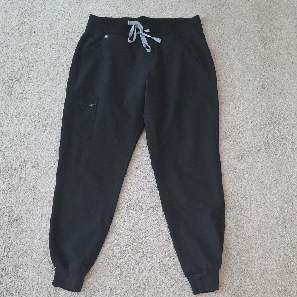 Figs Black Jogger Sweatpants with Drawstring